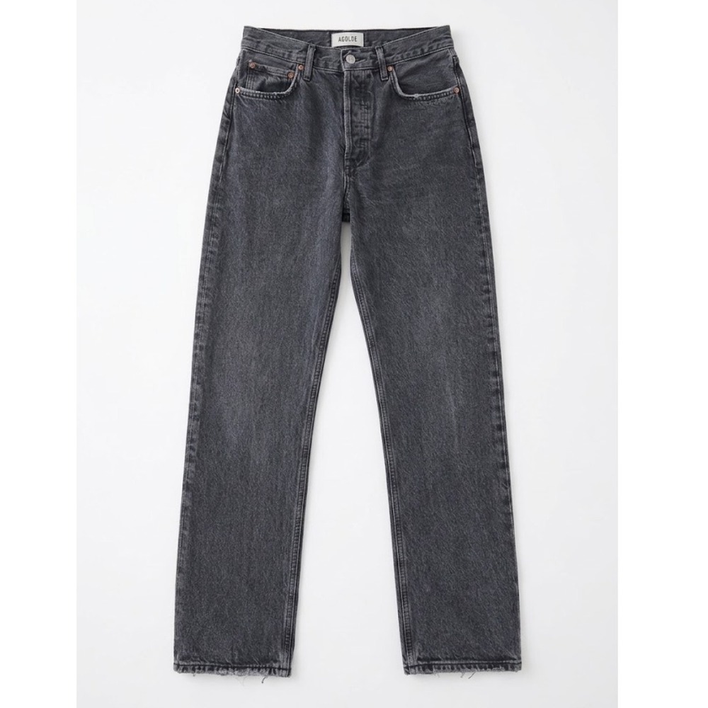 AGOLDE 90s Pinch Waist High Rise Straight Leg Jeans Black Size 27
